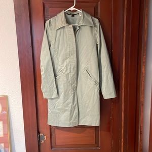 Metallic green pea coat. Size M